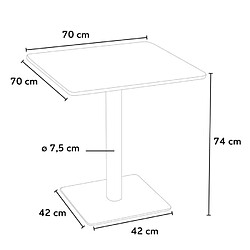 Grand Soleil Table carrée 70x70 blanche avec 2 chaises colorées Ice Meringue, Couleur: Blanc pas cher