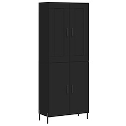 vidaXL Buffet haut Noir 69,5x34x180 cm Bois d'ingénierie