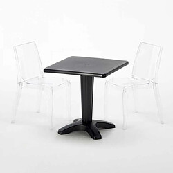 Avis Grand Soleil Table bistrot et 2 chaises colorées poly