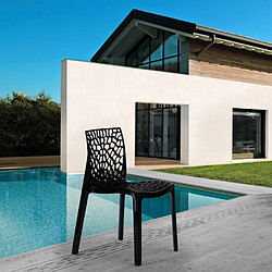 22 Chaises Gruvyer Grand Soleil nid d'abeille colorées promo prix stock, Couleur: Noir 2