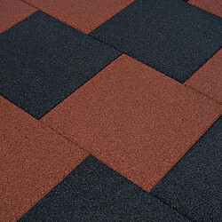 vidaXL Carreaux de protection antichoc 6pcs Caoutchouc 50x50x3cm Rouge