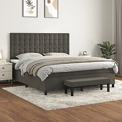 Maison Chic Lit Adulte - Lit simple Lit à sommier tapissier et matelas moelleux - Meuble de Chambre - Gris foncé 160x200cm Velours -MN38904