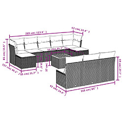 Avis vidaXL Salon de jardin 11 pcs avec coussins gris résine tressée