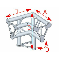 57ASD31 / Angle vertical 3 départs pied droit 90° lg 0m40 x 0m40 x 0m40 ASD