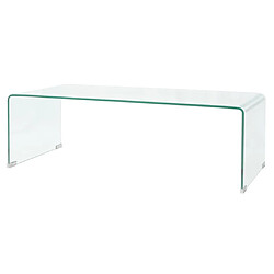 vidaXL Table basse 98x45x30 cm Verre trempé Transparent 