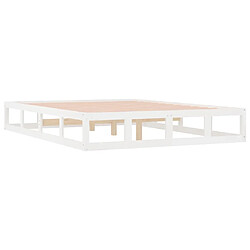 Avis vidaXL Cadre de lit sans matelas blanc 180x200 cm bois massif