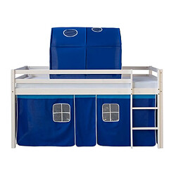 Avis Homestyle4U Lit bleu mi-haut 90x200 cm sommier matelas tunnel