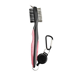 Nettoyeur De Brosse Pour Club De Golf Outil De Nettoyage De Rainure De Tyrolienne Rétractable Rose