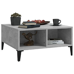 Acheter vidaXL Table basse gris béton 60x60x30 cm bois d'ingénierie