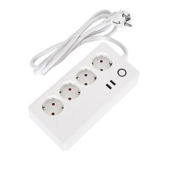 Acheter Ledkia Bloc Multiprises 4 Prises Type F Schuko + 2 xUSB WiFi Blanc