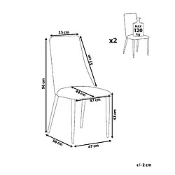 Avis Beliani Set de 2 Cuir PU Chaise de salle à manger Marron CLAYTON