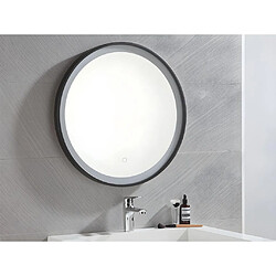 Vente-Unique Miroir de salle de bain lumineux rond noir à Leds - D. 60 cm - NUMEA 