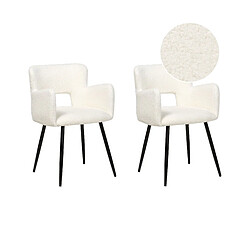 Beliani Chaise de salle à manger SANILAC Set de 2 Bouclé Crème