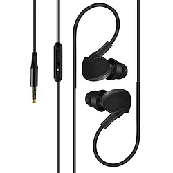 Shot Ecouteurs Sport pour "HUAWEI P40 lite E" Smartphone avec Micro et Bouton Reglage Son Kit Main Libre INTRA-AURICULAIRE Jack Uni (NOIR) 