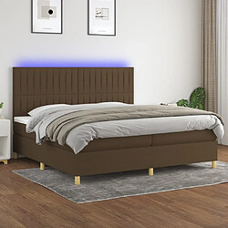 vidaXL Sommier à lattes de lit matelas et LED Marron foncé 200x200 cm 