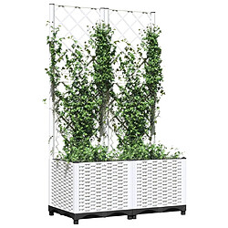 Avis Maison Chic Jardinière,Bac à fleurs avec treillis - pot de fleur Blanc 80x40x136 cm PP -GKD78438