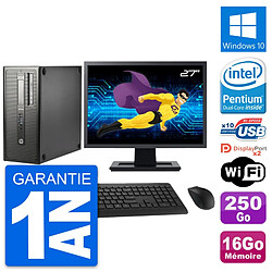 PC Tour HP 800 G1 Ecran 27" Intel G3220 RAM 16Go Disque 250Go Windows 10 Wifi - Occasion