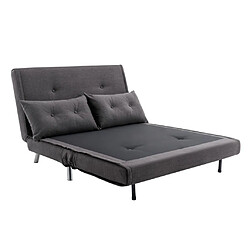 Vente-Unique Canapé 2 places convertible en tissu anthracite URIBIA pas cher