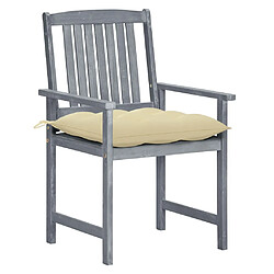 Maison Chic Lot de 8 Chaises de jardin,Fauteuil d'extérieur avec coussins Bois d'acacia solide Gris -MN61875