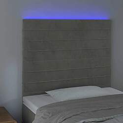 Avis Maison Chic Tête de lit scandinave à LED,meuble de chambre Gris clair 80x5x118/128 cm Velours -MN75465