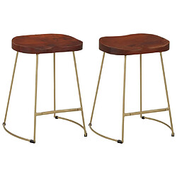 vidaXL Tabourets de bar Gavin 2 pcs 45,5x38x53 cm Bois massif manguier