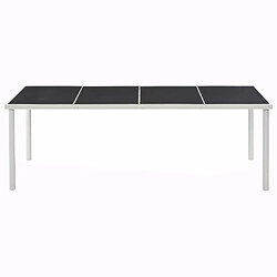 vidaXL Table de jardin Noir 220x90x74,5 cm Acier