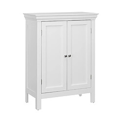 Meuble de salle de bain rangement blanc avec 2 étagères porte Stratford Teamson Home ELG-676