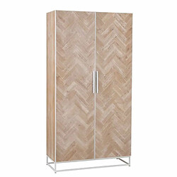 Paris Prix Armoire 2 Portes Miraza 185cm Naturel & Blanc