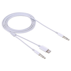 Wewoo Pour iPhone, iPad, Samsung, Huawei, Xiaomi, HTC 1m 2 en 1 Lightning mâle et 3,5 mm à 3,5 mm câble audio AUX,