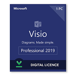 Microsoft Visio 2019 Professionnel - Licence numérique - Logiciel en téléchargement