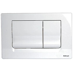 Regiplast - Plaque de commande pour bati-support Césame blanc débit double