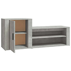 vidaXL Armoire à chaussures Gris béton 130x35x54 cm Bois d'ingénierie pas cher