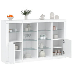 Maison Chic Lot de 3 Commode Buffet - Meuble de rangements avec lumières LED blanc bois d'ingénierie -GKD82806