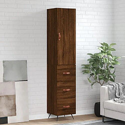 vidaXL Buffet haut Chêne marron 34,5x34x180 cm Bois d'ingénierie