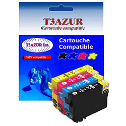 Lot de 4 cartouches d'encre compatibles Epson XP452, XP455 - T3AZUR Lot de 4 cartouches d'encre compatibles pour Epson XP452, XP455 - T3AZUR