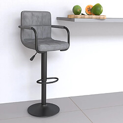 vidaXL Tabouret de bar Gris clair Velours 