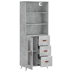 Acheter Maison Chic Buffet,Meuble de Rangement,commode pour salon,Cuisine Gris béton 69,5x34x180 cm Bois d'ingénierie -MN27047