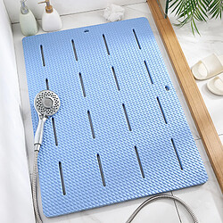 LUUCOZK Tapis de bain antidérapants absorbants à séchage rapide pour salle de bain - Bleu-85 x 60 cm 