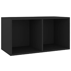 vidaXL Boîte de rangement de vinyles Noir 71x34x36cm Bois d'ingénierie