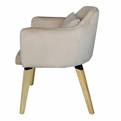 Avis Paris Prix Fauteuil Scandinave en Velours Nari 70cm Beige