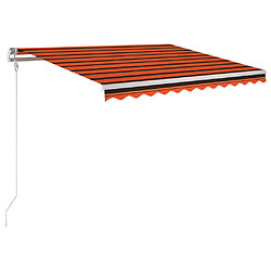 Maison Chic Auvent automatique | Store banne extérieur | Marquise capteur de vent/LED 350x250 cm Orange/marron -MN19930