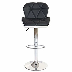 Avis Decoshop26 Tabouret de bar chaise de comptoir hauteur réglable en synthétique noir cadre en acier chromé 04_0005261