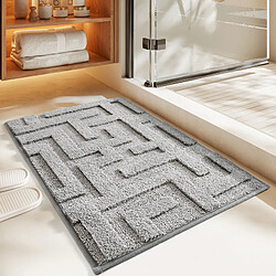 LUUCOZK Tapis de bain antidérapants absorbants à séchage rapide pour salle de bain - Gris clair-50x80cm