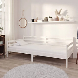 Maison Chic Lit de jour, Lit de repos pour Salon Chambre,Canapé-lit,Lit d'invité Blanc 90x200 cm Bois de pin massif -MN36680