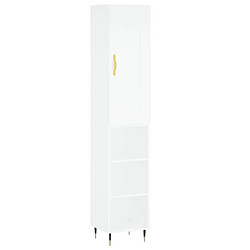 Maison Chic Buffet,Meuble de Rangement,commode pour salon,Cuisine Blanc 34,5x34x180 cm Bois d'ingénierie -MN95968