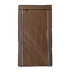 Dressing en tissu avec portes à fermeture éclair et poches latérales Nyana Home Dimensions 165x88x45 cm Marron