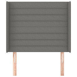 Avis Maison Chic Tête de lit scandinave avec oreilles,meuble de chambre Gris foncé 93x16x118/128 cm Tissu -MN46566