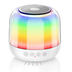 Yonis Enceinte Bluetooth Mini Lumineuse LED RGB Plein Écran Sans Fil Super Basse Enceinte Bluetooth LED RGB TWS Basses Puissantes Autonomie Longue Portative Blanc YONIS