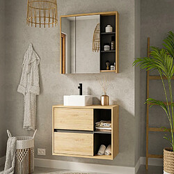 Acheter Vente-Unique Armoire murale de salle de bain coloris naturel - 100 cm - PURNAL