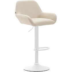 Non Tabouret de bar Braga simili cuir blanc